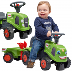FALK Baby Claas žalias traktorius su priekaba + priedai