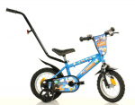 Vaiki&scaron;kas dviratis 12" mėlynas su lėktuvų motyvais Bimbo bike