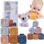 WOOPIE BABY edukacinis piramidės rinkinys, 2in1 kramtukams su skaičiais.
