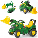 74 Rolly Toys rollyFarmtrac John Deere 7930 - Pedalinis traktorius su kau&scaron;u, žalias