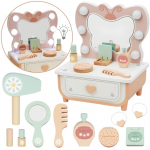 TOOKY TOY medinis drugelių staliukas su aksesuarais, veidrodis su LED ap&scaron;vietimu + kosmetika