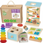 WOOPIE GREEN Montessori edukacinis sensorinis rinkinys Dėžė 6in1 FSC