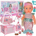 WOOPIE ROYAL Kūdikio lėlė 36 cm undinėlės interaktyvus rinkinys XXL 18in1