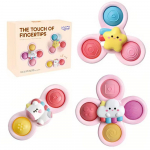 Sensorinis žaislas WOOPIE BABY Space Spinner Pop-it 3vnt. Rožinis