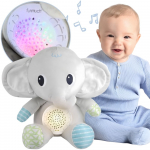 WOOPIE BABY pliu&scaron;inis dramblys su projektoriumi ir raminančiais garsais, 12 melodijų