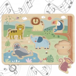 TOOKY TOY Medinė dėlionė - Gyvūnai