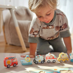 TOOKY TOY Medinis Montessori dėlionės rinkinys - Transporto priemonės