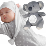 WOOPIE BABY Pliu&scaron;inis žaislas &ndash; baltasis lokys su projektoriumi ir raminančiais garsais, 15 melodijų