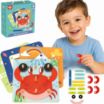 TOOKY TOY medinės dėlionės blokeliai su gyvūnų ra&scaron;tais FSC sertifikuoti