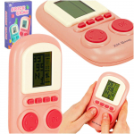 Elektroninis arkadinis žaidimas mini konsolė ne&scaron;iojamas ki&scaron;eninis tetris rožinis