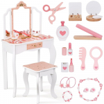 WOOPIE GREEN medinis tualetinis staliukas su veidrodžiu ir aksesuarais