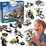 WOOPIE Policijos transporto priemonių konstravimo rinkinys 8 STEAM modeliai