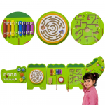 VIGA manipuliacinė sensorinė lenta - Krokodilas (FSC Montessori sertifikatas)