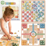 WOOPIE GREEN Loginiai stalo žaidimai 2in1 Ludo + Gyvatės ir kopėčios