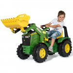 RollyX-Trac Premium John Deere pedalinis traktorius su tyliais ratukais