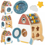 TOOKY TOY Kosminio raketos veiklos rū&scaron;iuoklis medinis labirintas