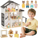 TOOKY TOY medinis lėlių namelis, 25 detalės