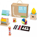 TOOKY TOY Žaislų dėžutė XXL Montessori edukacinė 6in1 sensorinė dėžutė.