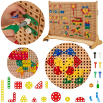 MASTERKIDZ geometrinių formų kaladėlių rinkinys STEM sienų plok&scaron;tėms, 260 vnt.