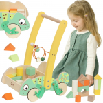 CLASSIC WORLD Medinė vaik&scaron;tynė su kaladėlėmis - Chameleonas