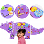 VIGA Medinė sensorinė manipuliacinė lenta EDU - Triceratops