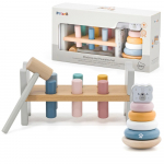 VIGA PolarB Medinė piramidė + plaktukas Montessori