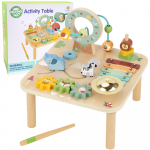 WOOPIE GREEN Medinis edukacinis stalas muzikinis sensorinis labirintas 5in1