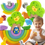 VIGA Medinė vaivoryk&scaron;tės dėlionė Montessori kūrybinės kaladėlės