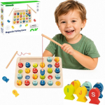 Tooky Toy medinė žaidimų žvejyba Mokymasis raidžių 29 vnt.