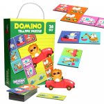 WOOPIE edukacinis žaidimas &bdquo;Transportas&ldquo; Gyvūnai Montessori domino dėlionė