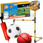 WOOPIE 2in1 krep&scaron;inio rinkinys: futbolo vartai + kamuoliai ir pompa