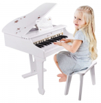 CLASSIC WORLD Didelis vaiki&scaron;kas pianinas su kėde ir mokymosi knyga