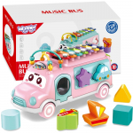 WOOPIE BABY Muzikinis ma&scaron;inėlių rū&scaron;iavimo žaislas su cimbolais, rožinis