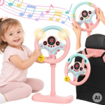 WOOPIE interaktyvus automobilio vairas su &scaron;viesomis rožinis