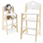 VIGA PolarB balta medinė maitinimo kėdė lėlėms