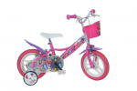 Vaiki&scaron;kas dviratis Bimbo Bike 12" BUTTERFLY, rožinis/baltas