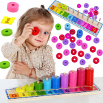 WOOPIE GREEN Montessori dėlionė mokytis spalvas ir skaičius