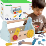 TOOKY TOY medinė įrankių dėžė, 18 vnt.