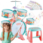 WOOPIE edukaciniai mu&scaron;amieji instrumentai vaikams: 5 būgnai, 1 cimbolas