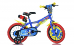 Vaiki&scaron;kas dviratis 14" SONIC Dino bikes mėlynas/raudonas/geltonas