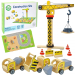 WOOPIE GREEN Medinis statybvietės 5 viename mobilus kranas XXL statybinės transporto priemonės 13 dalių FSC