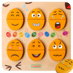 MASTERKIDZ Montessori Emocijų lenta - Mediniai kiau&scaron;iniai