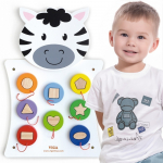 VIGA Medinė manipuliacinė lenta - Zebra (FSC Montessori sertifikatas)
