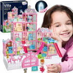 WOOPIE Villa Lėlių namelis su priedais, lėle ir ap&scaron;vietimu 275vnt.