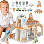 TOOKY TOY medinė automobilių stovėjimo aik&scaron;telė
