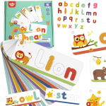 TOOKY TOY Montessori abėcėlės dėlionė. Raidžių, žodžių, gyvūnų mokymasis 57 vnt.