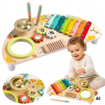 TOOKY TOY Daugiatikslis instrumentų muzikos centras ksilofonas krumpliaračiai tarkavimo būgnas čineliai lazdelės