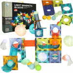 &Scaron;viečiantis magnetinis marmurinis rutuliukų takelis 49 elementai
