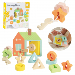 CLASSIC WORLD Medinės kaladėlės, raktai ir durys, MONTESSORI, 11 vnt.