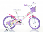 Vaiki&scaron;kas dviratis Bimbo Bike 14" UNICORN, baltas/violetinis/rožinis